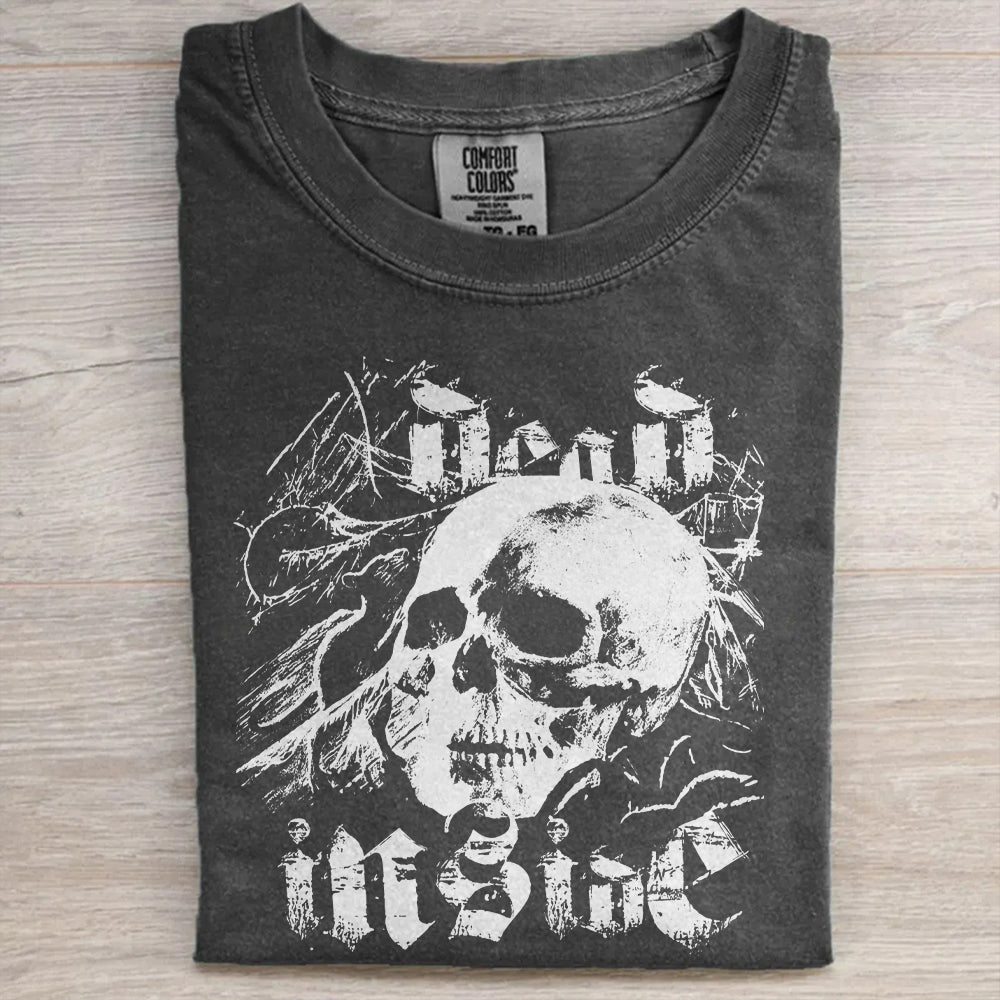 Blackcraft Dead Inside Skull Tee – Gothic Metal T-Shirt