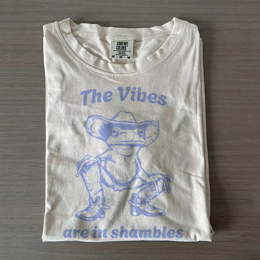 “The Vibes Are In Shambles” Vintage Tee- Funny Toad Meme Shirt