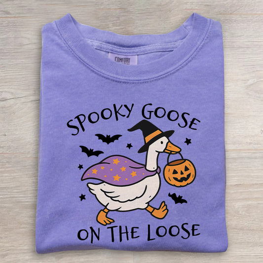 Spooky Goose On The Loose Shirt – Funny Halloween Comfort Colors® Tee