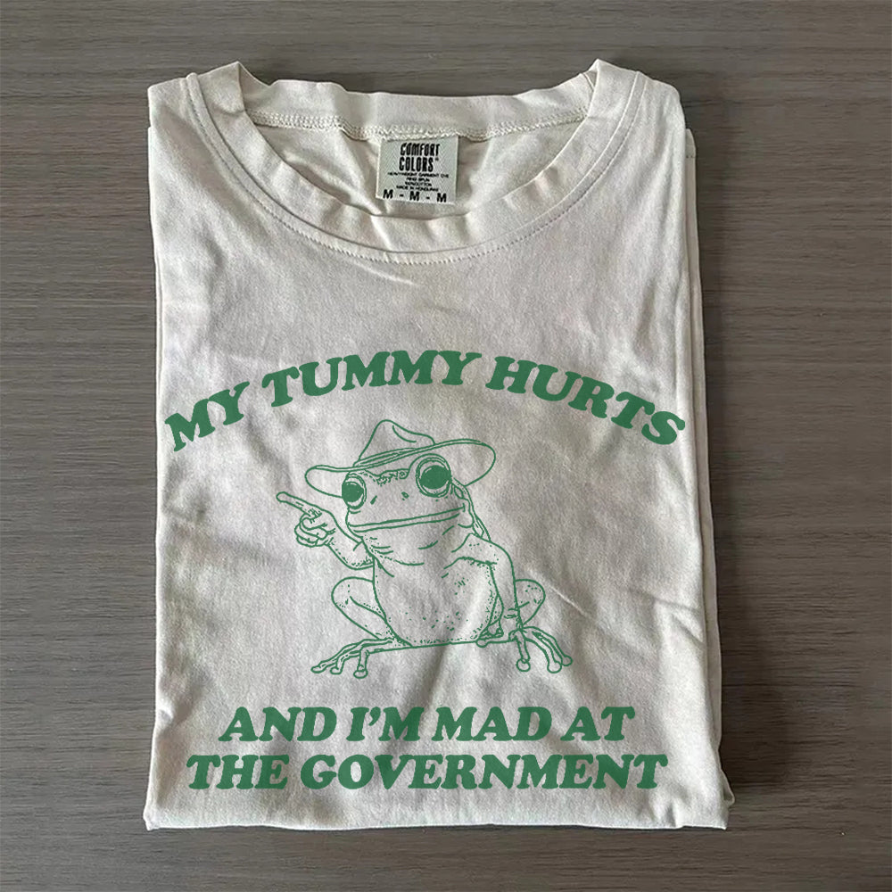 My Tummy Hurts Frog Political Shirt