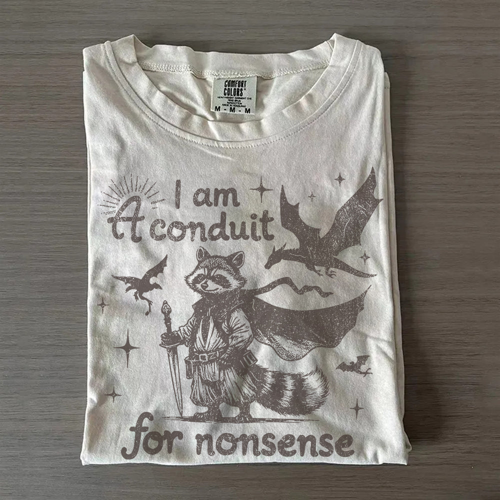 I Am a Conduit for Nonsense Raccoon Wizard T-Shirt