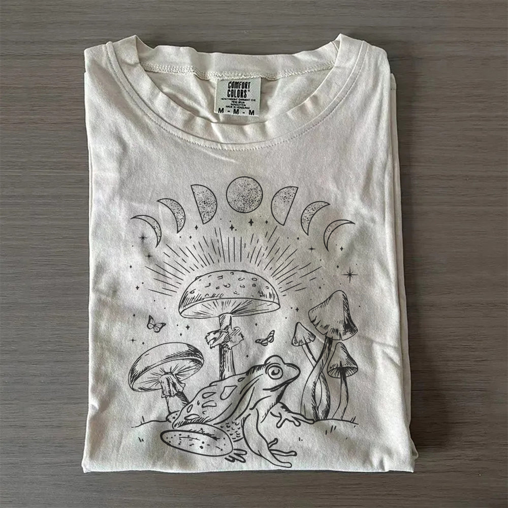 Frog Under Mushroom Moon T-Shirt