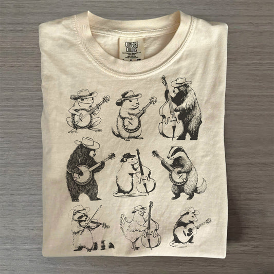 Animal Musicians Vintage T-Shirt