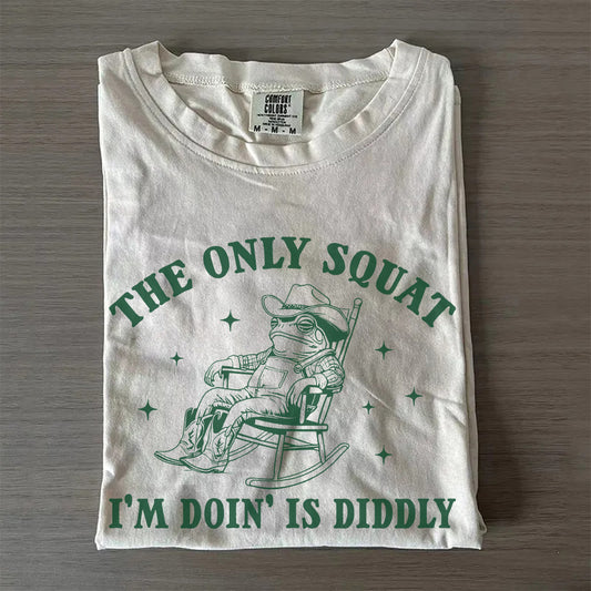 Lazy Cowboy Frog Tee – Diddly Squat Funny Shirt
