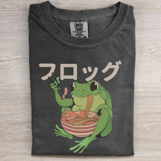 Japanese Frog Eating Ramen T-Shirt
