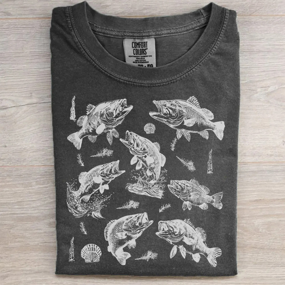 Classic Bass Fishing Graphic T-Shirt
