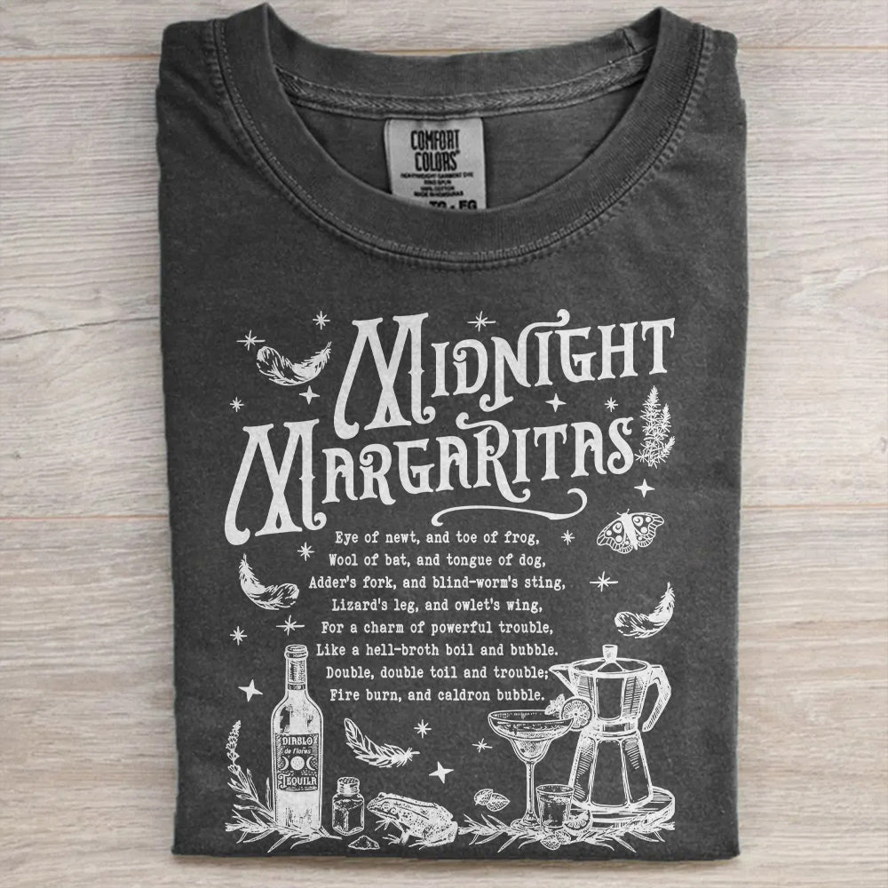 Witchy Midnight Margaritas Tee – Spooky Retro Drinking Shirt