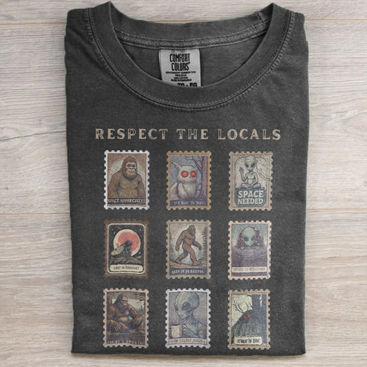 Respect The Locals Shirt – Mothman, Bigfoot & Alien Design