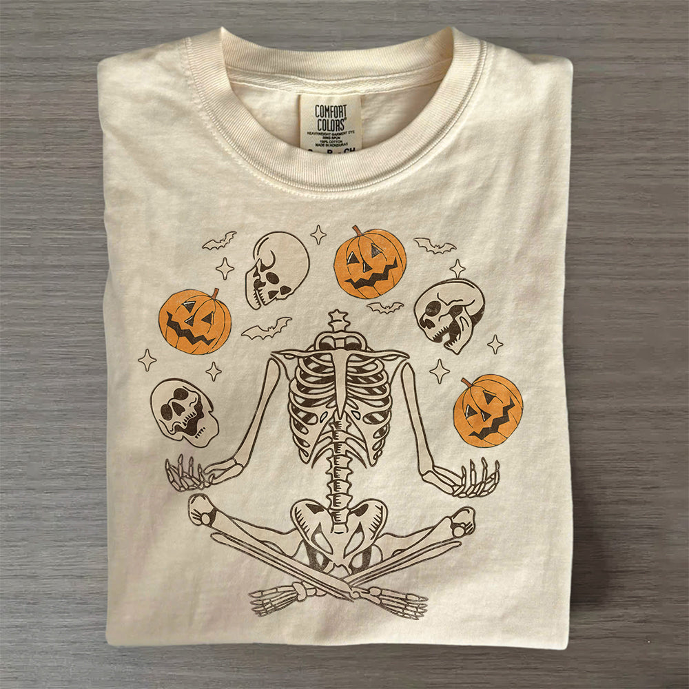 Cute Skeleton Halloween Clipart – Spooky Pumpkin T-Shirt