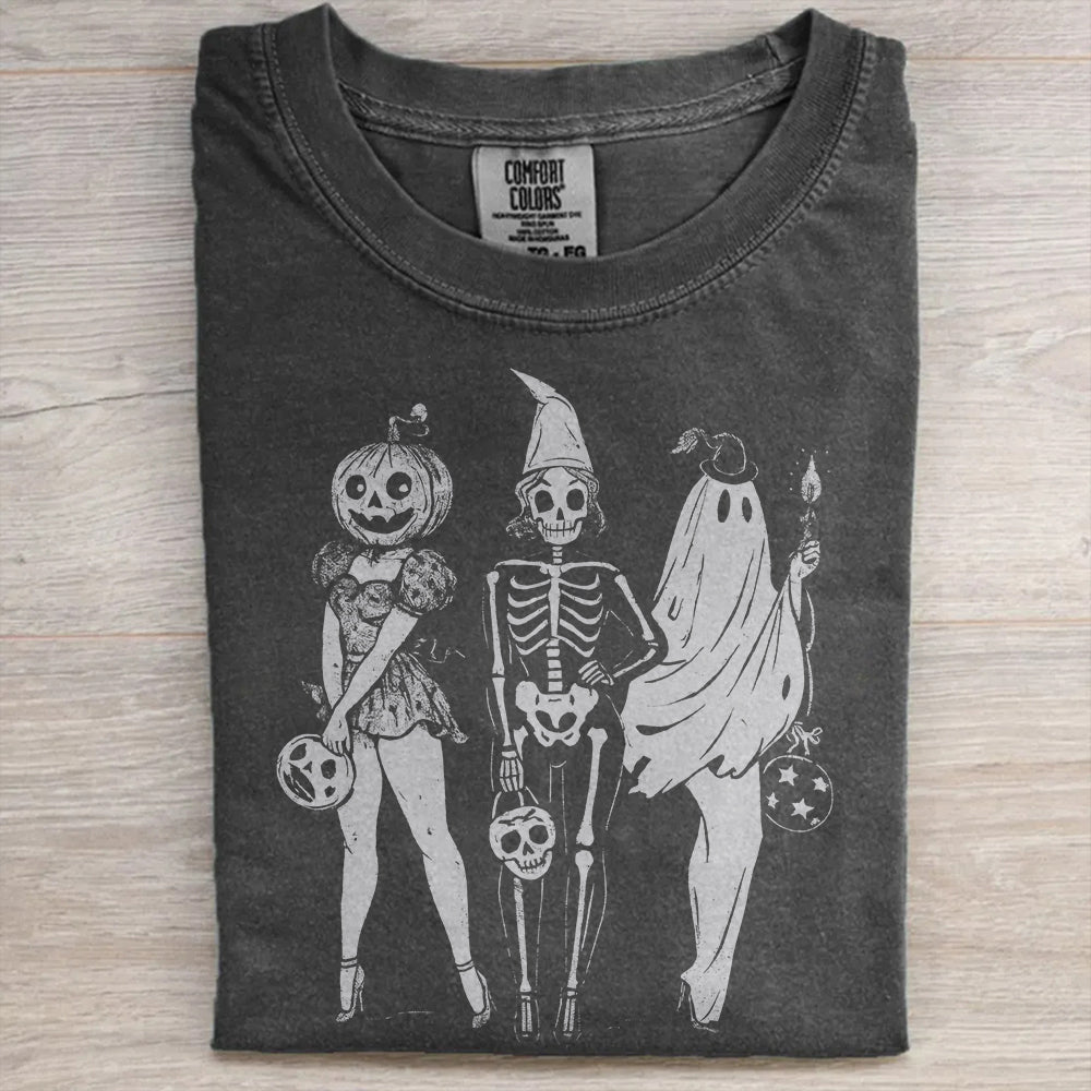 Spooky Girl Squad  – Skeleton Ghost Pumpkin Halloween T-Shirt