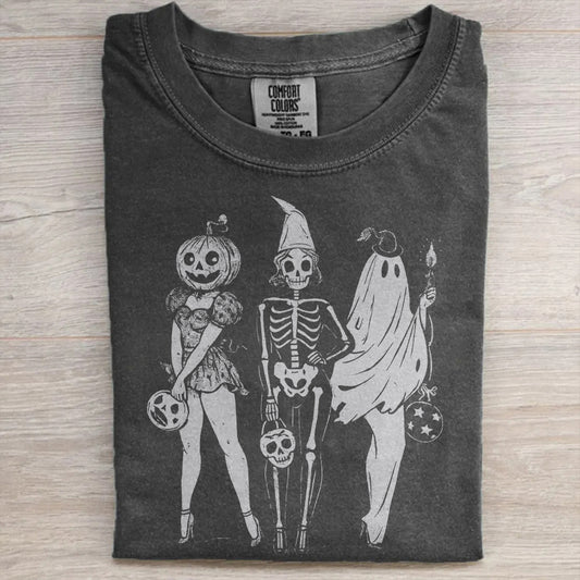 Spooky Girl Squad  – Skeleton Ghost Pumpkin Halloween T-Shirt