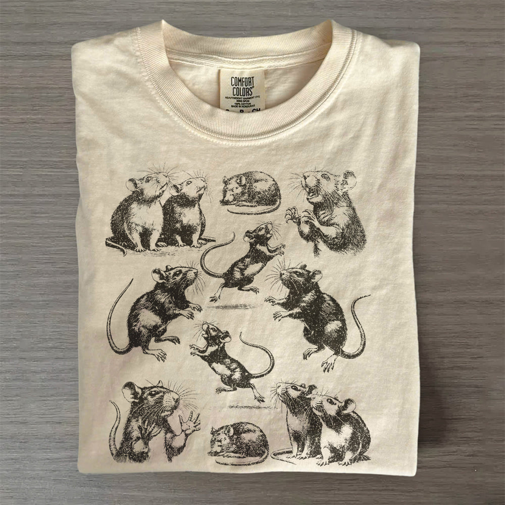 Vintage 90s Crazy Rats Shirt – Dark Academia & Medieval Rat Gift