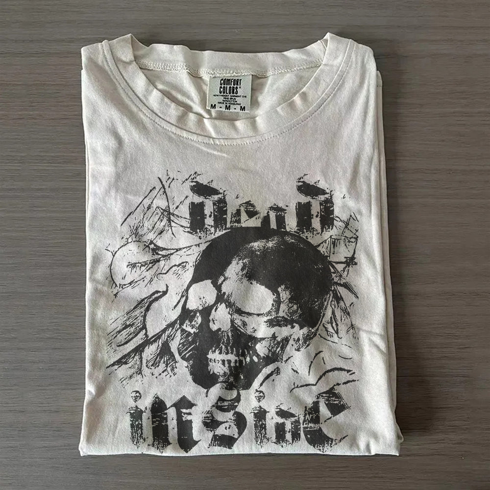 Blackcraft Dead Inside Skull Tee – Gothic Metal T-Shirt