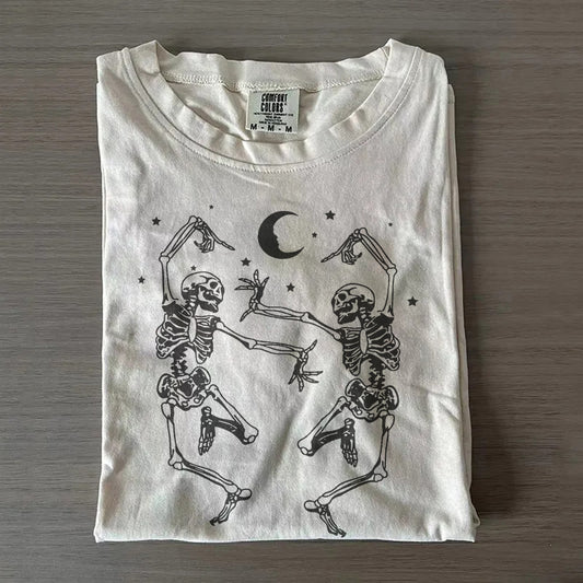 Dancing Skeletons Comfort Colors® Halloween Tee- Spooky Season Shirt