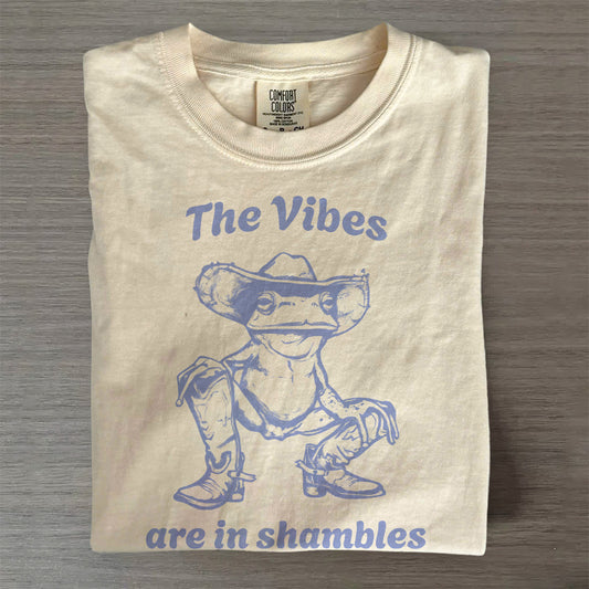 “The Vibes Are In Shambles” Vintage Tee- Funny Toad Meme Shirt