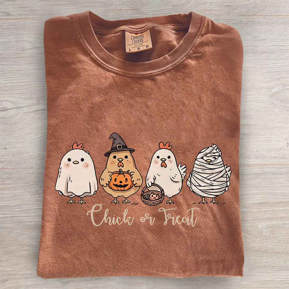 Cute Spooky Chicken Shirt – Chick or Treat Comfort Colors® Halloween Tee