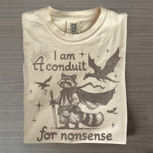 I Am a Conduit for Nonsense Raccoon Wizard T-Shirt