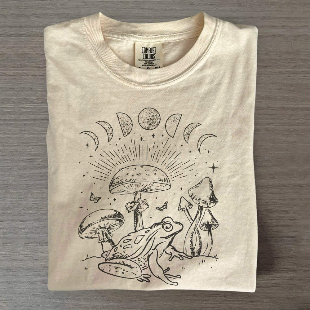 Frog Under Mushroom Moon T-Shirt