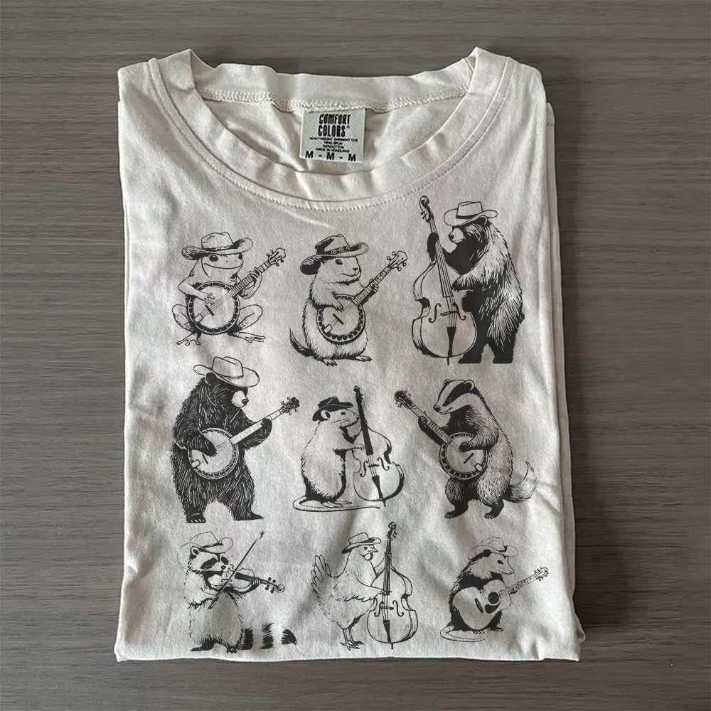 Animal Musicians Vintage T-Shirt