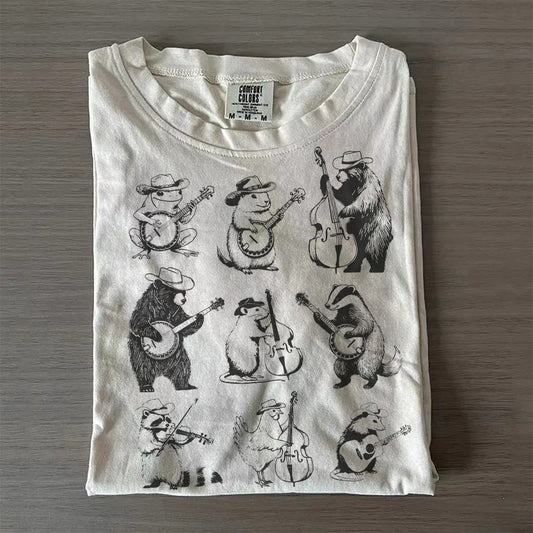 Animal Musicians Vintage T-Shirt