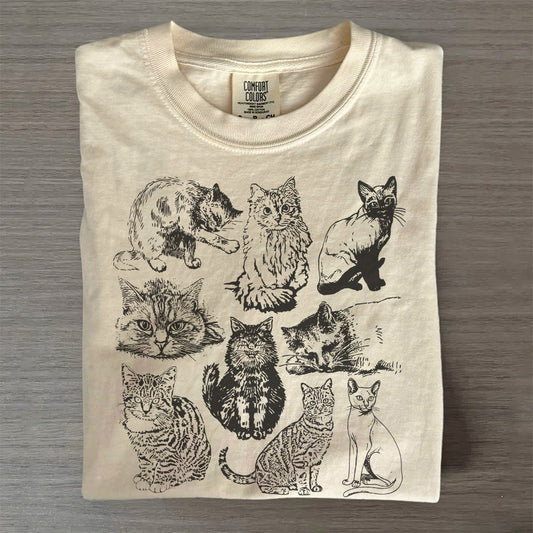Cats 90s Vintage Comfort Colors T-Shirt