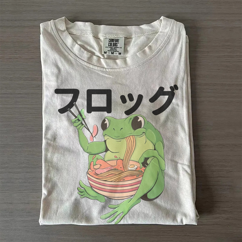 Japanese Frog Eating Ramen T-Shirt