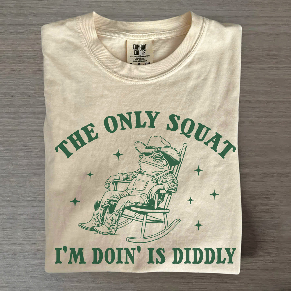Lazy Cowboy Frog Tee – Diddly Squat Funny Shirt