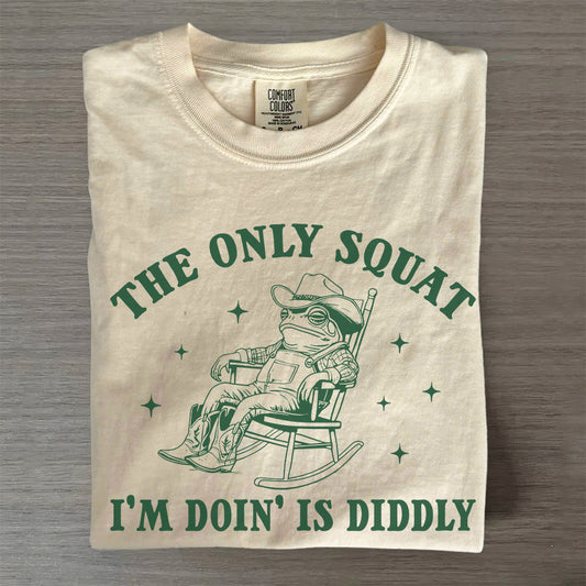 Lazy Cowboy Frog Tee – Diddly Squat Funny Shirt