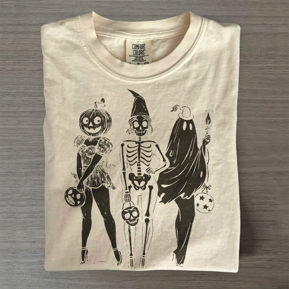 Spooky Girl Squad  – Skeleton Ghost Pumpkin Halloween T-Shirt