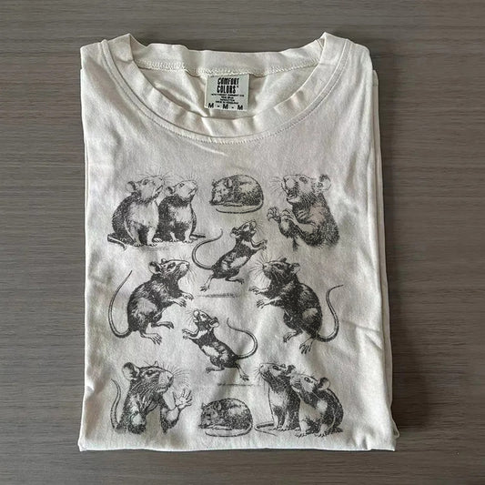 Vintage 90s Crazy Rats Shirt – Dark Academia & Medieval Rat Gift