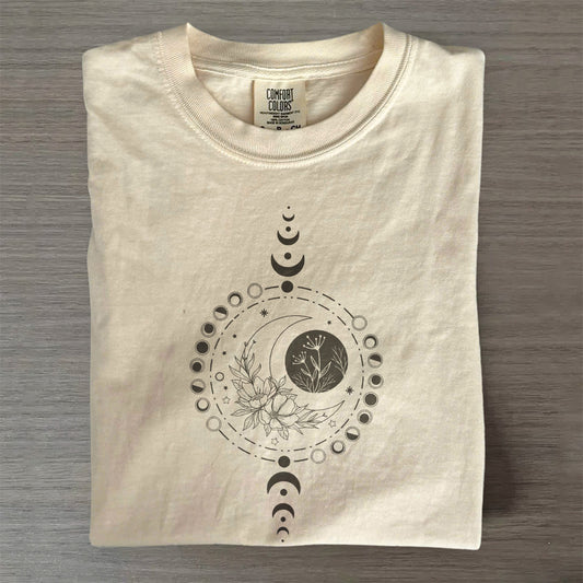 Mystical Moon Phase Tee, Boho Vintage Moon T-Shirt
