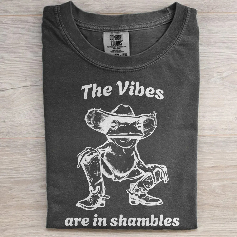 “The Vibes Are In Shambles” Vintage Tee- Funny Toad Meme Shirt
