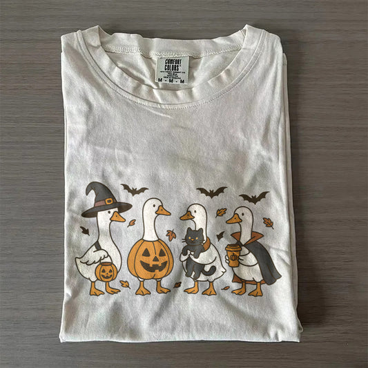 Silly Goose Ghost Tee, Spooky Pumpkin Shirt- Comfort Colors® Halloween Shirt