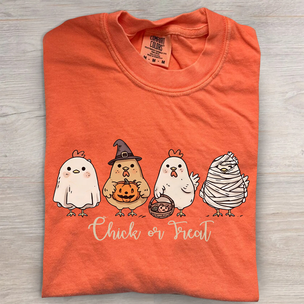 Cute Spooky Chicken Shirt – Chick or Treat Comfort Colors® Halloween Tee