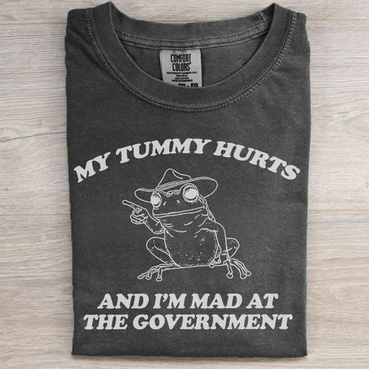My Tummy Hurts Frog Political Shirt