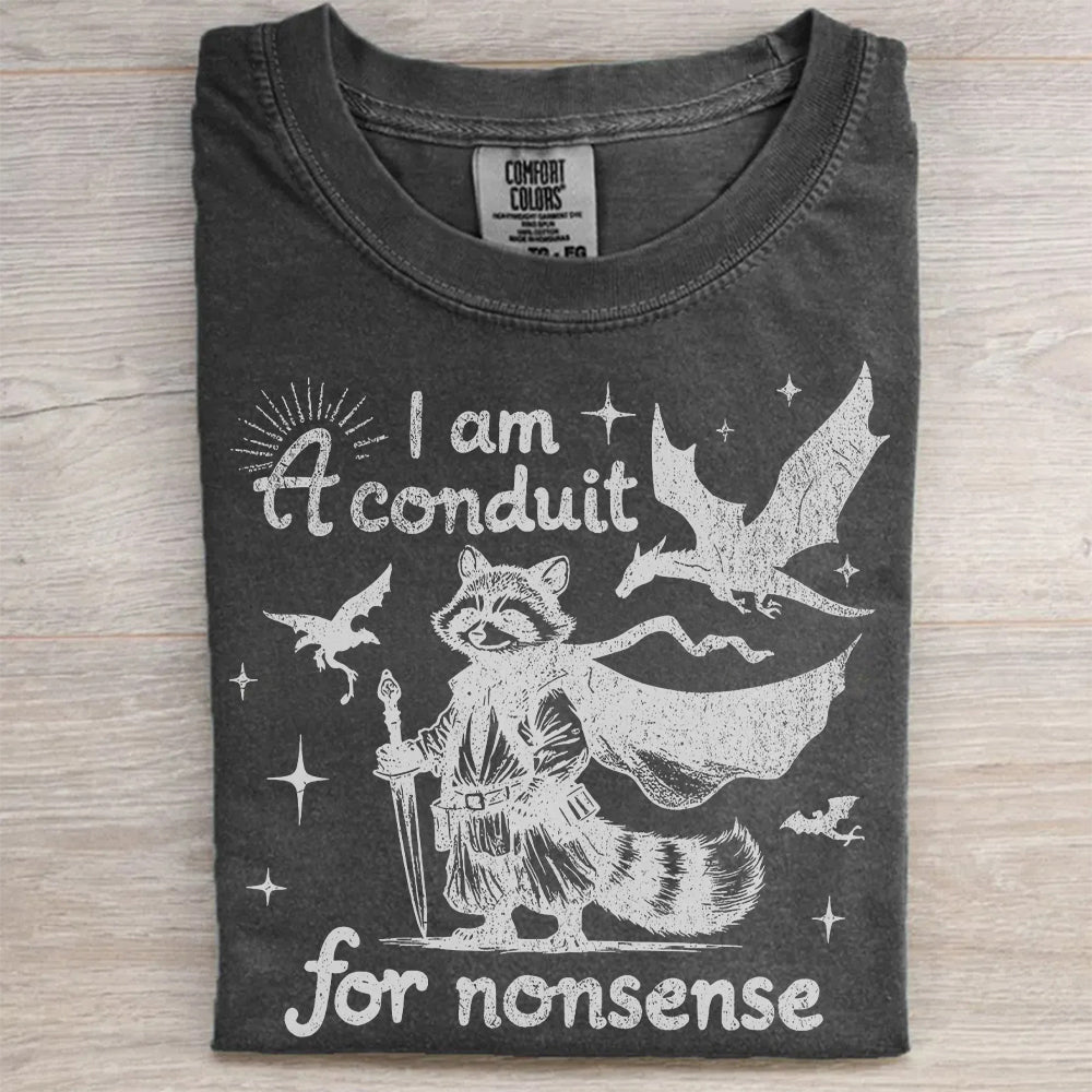 I Am a Conduit for Nonsense Raccoon Wizard T-Shirt