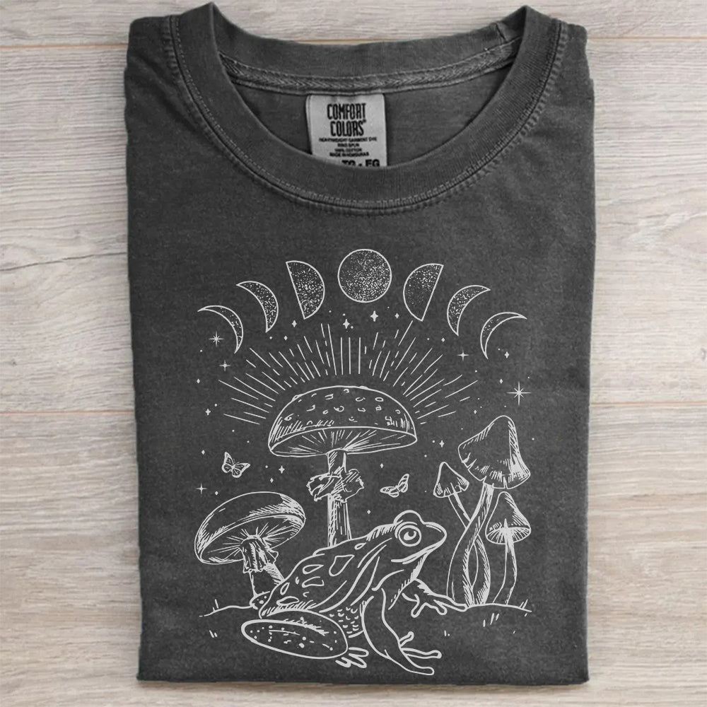 Frog Under Mushroom Moon T-Shirt