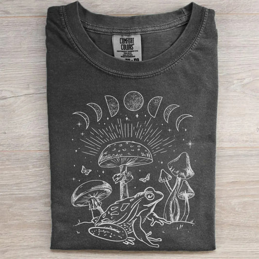 Frog Under Mushroom Moon T-Shirt