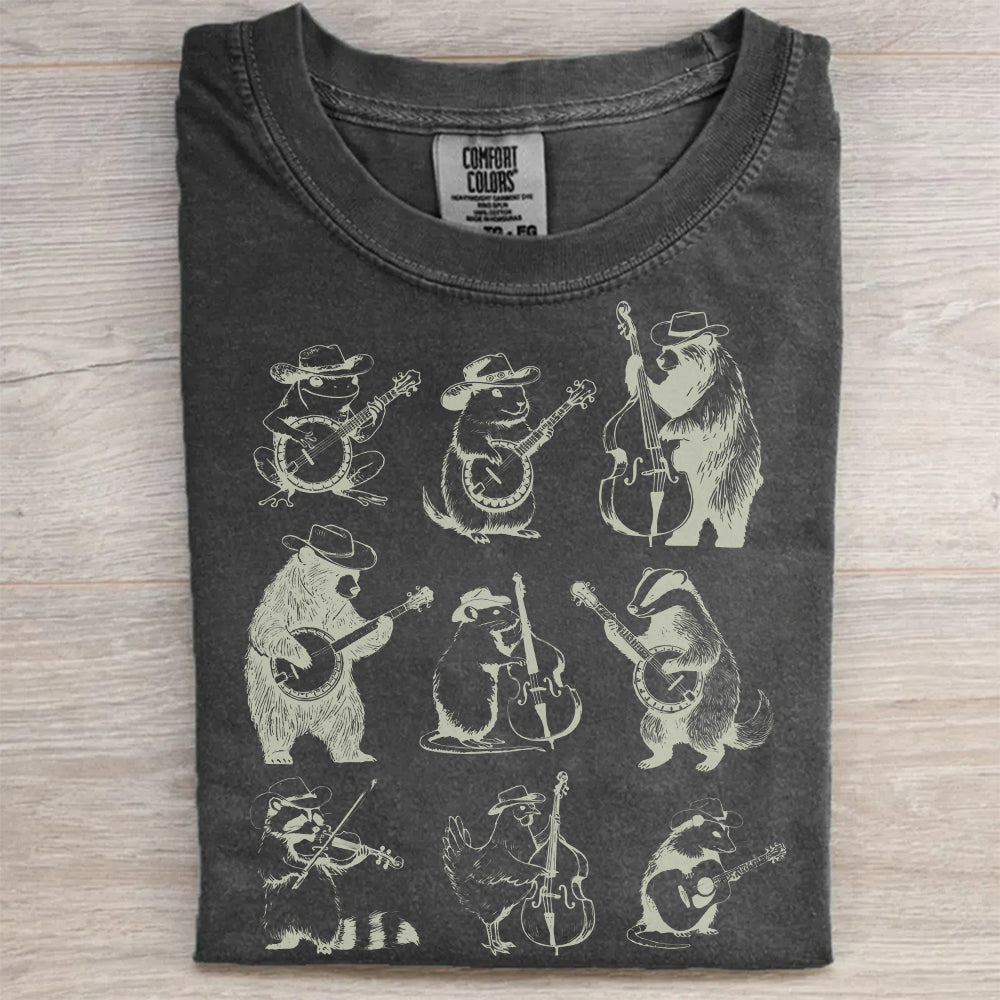 Animal Musicians Vintage T-Shirt