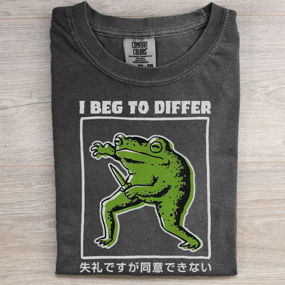 I Beg To Differ Frog Japanese T-Shirt