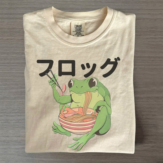 Japanese Frog Eating Ramen T-Shirt