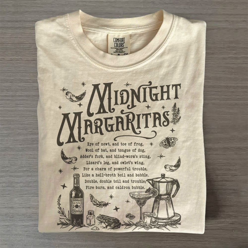 Witchy Midnight Margaritas Tee – Spooky Retro Drinking Shirt