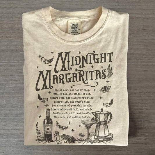 Witchy Midnight Margaritas Tee – Spooky Retro Drinking Shirt