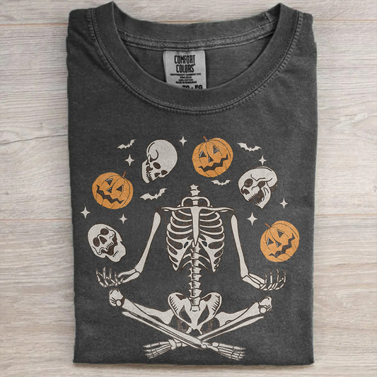 Cute Skeleton Halloween Clipart – Spooky Pumpkin T-Shirt