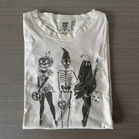Spooky Girl Squad  – Skeleton Ghost Pumpkin Halloween T-Shirt