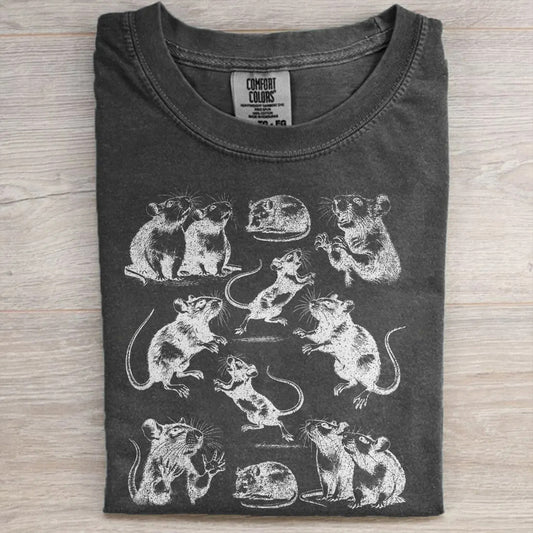 Vintage 90s Crazy Rats Shirt – Dark Academia & Medieval Rat Gift