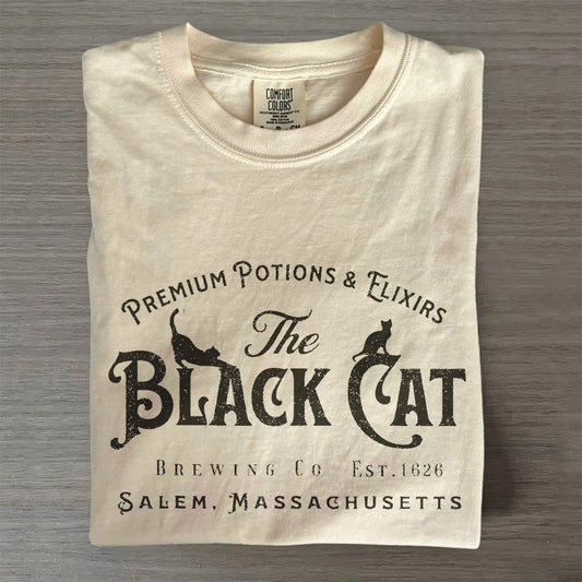 Halloween Black Cat Shirt, Vintage Witch Tee, Comfort Colors® Spooky Gift