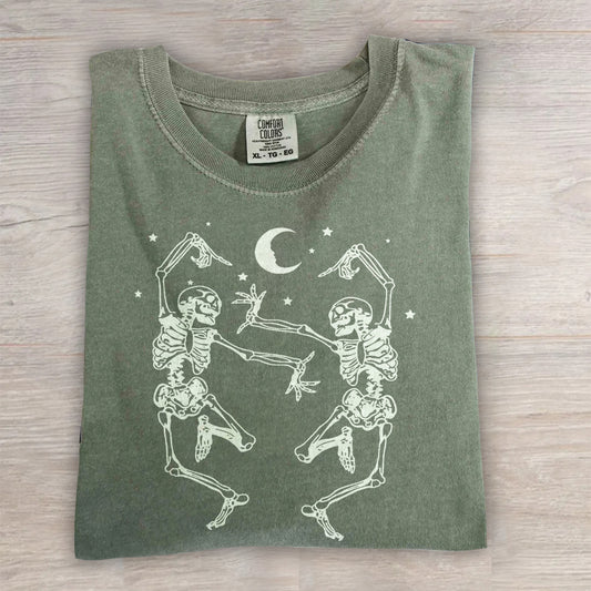 Dancing Skeletons Graphic Tee- Halloween Shirt
