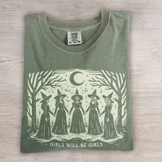Vintage Girls Will Be Girls Crewneck- Witch Sweatshirt