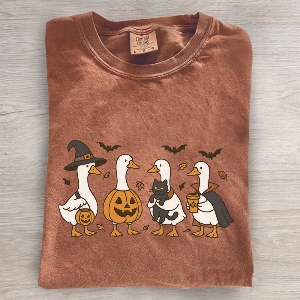 Silly Goose Ghost Tee, Spooky Pumpkin Shirt- Comfort Colors® Halloween Shirt